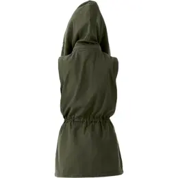 Ladies Heritage Sleeveless Utility Jacket Olive Back